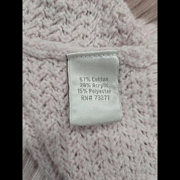 LC Lauren Conrad Size M Tie Neck Cream Knit Bow Design Sweater Women - Picture 4 of 4